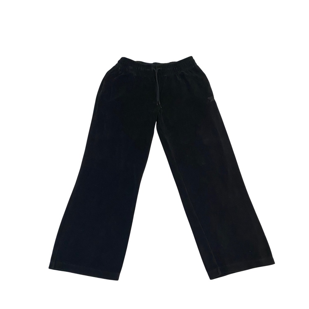 Reebok Womens Black Velour Wide Leg Lounge Pants Size M RVW253PA28